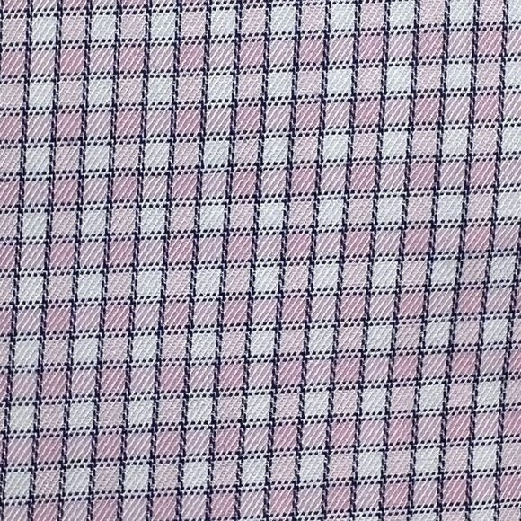 Ermenegildo Zegna Mens Size XL Pink White CHECK Long Sleeve Button Up Shirt - Picture 1 of 9